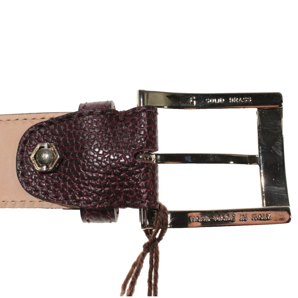 Di Bianco NWT Cut to Size Dress Belt In Dark Red Pebbled Leather One Size